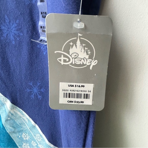 Disney Frozen Cobalt Blue T-Shirt w/ Elsa, Anna, & Olaf Hugs - Picture 5 of 5